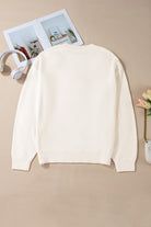 Plus Size Flower Crochet Drop Shoulder Knit Sweater