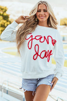 Tinsel Game Day Drop Shoulder Graphic Sweatshirt