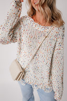 Colorful Confetti Distressed Knit Sweater