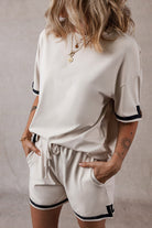 Contrast Trim Tee and Shorts Set