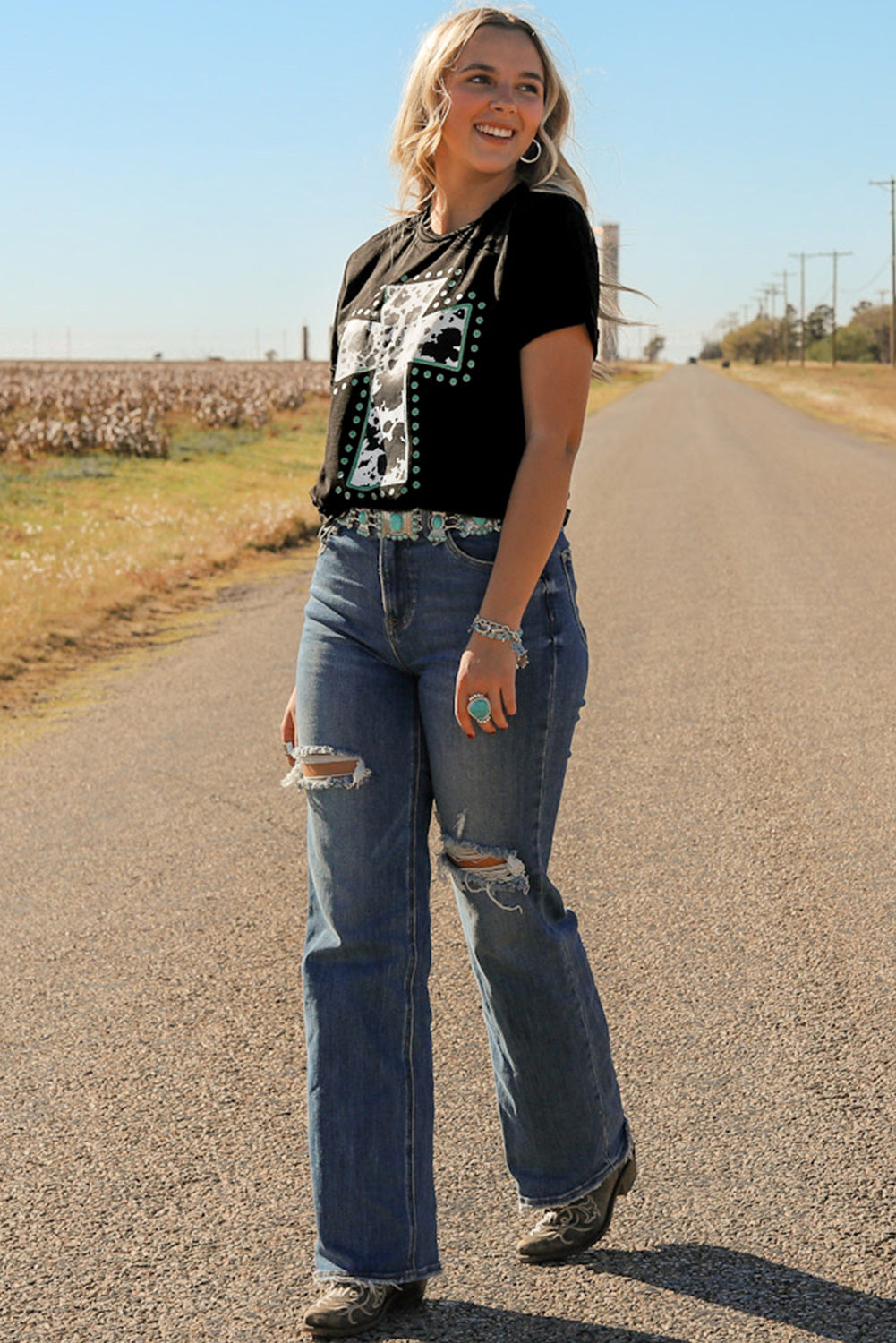 Animal Print Cross Graphic Tee