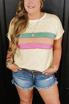 Color Block Patchwork Plus Size T Shirt