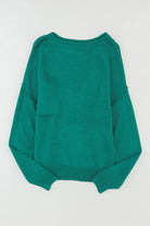 Solid Color Off Shoulder Rib Knit Sweater with Pocket