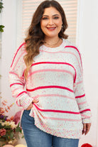 Drop Shoulder Side Split Plus Size Sweater