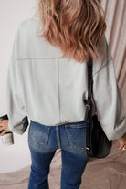 Exposed Seam Batwing Sleeve Drop Shoulder Sweatshirt