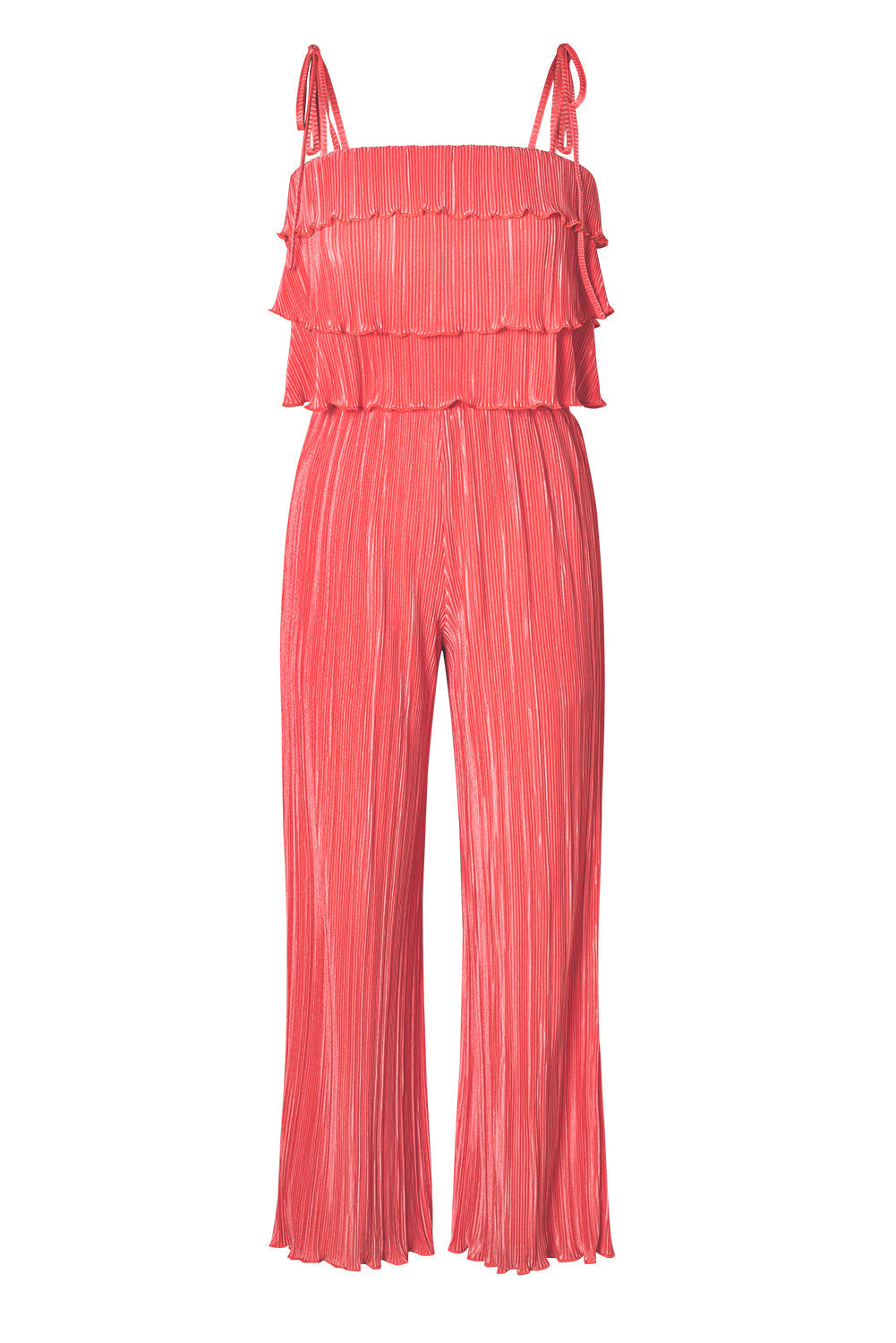 Ruffle Tiered Cami Pleated Wide Leg Pants Set