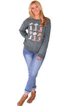 Boots & Cowboyhat Graphic Corded Sweatshirt