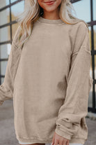 Ribbed Corduroy Oversized Sweatshirt