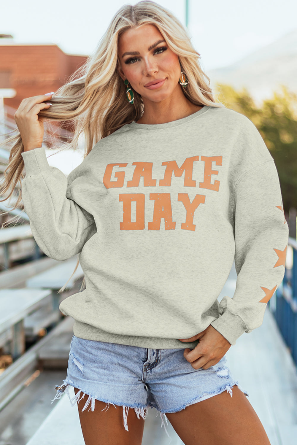 Game Day Graphic Rugby Football Season Sweatshirt