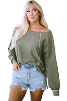 Exposed Seam Patchwork Dolman Sleeve Top