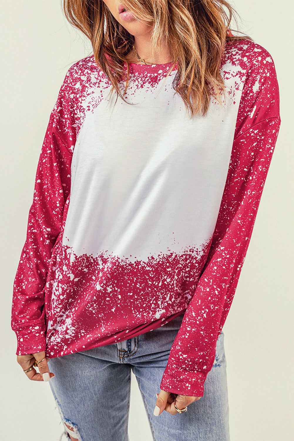 Tie-dyed Crew Neck Pullover Sweatshirt