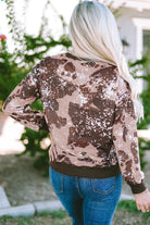 Bleached Tie Dye Leopard Print Long Sleeve Top