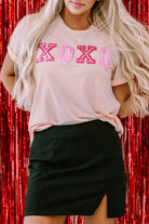 Valentines Shiny XOXO Graphic T-shirt