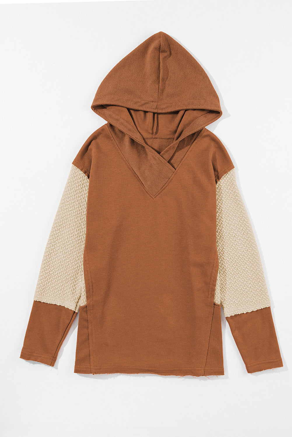 Contrast Sleeves Patchwork Colorblock Hoodie