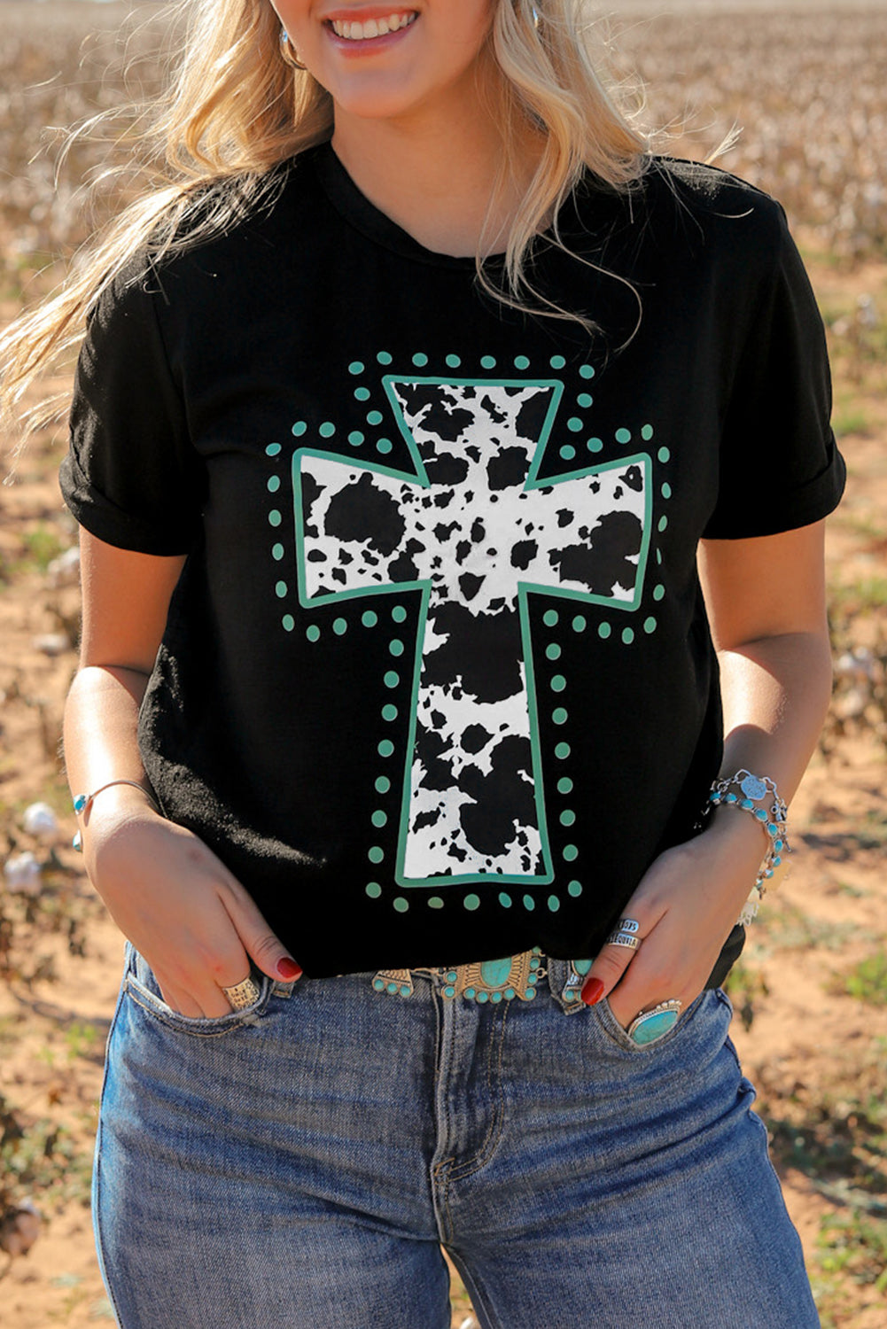 Animal Print Cross Graphic Tee