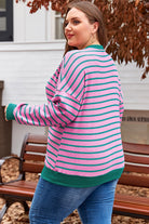 Waffle Knit Crew Neck Plus Size Sweatshirt