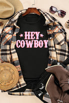 HEY COWBOY Graphic Crew Neck T-shirt