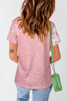 Pink Tie Dye Color Bleached Short Sleeve T Shirt