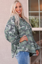 Long Sleeve Camo Print Oversize Hoodie