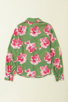 Floral Print Pleated Detail Puff Sleeve Shirt