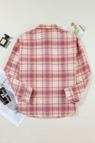 Plaid Print Chest Pocket Long Sleeve Shacket