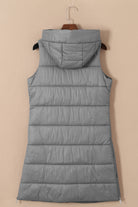 Hooded Long Quilted Vest Coat