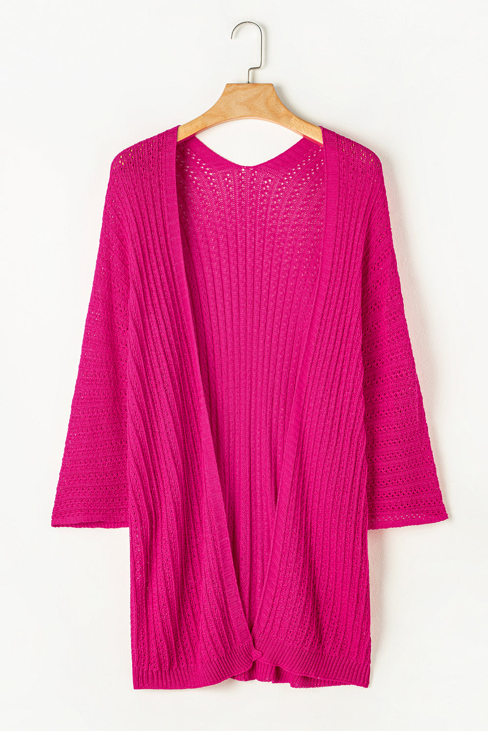 Hollow-out Bracelet Sleeve Knit Cardigan