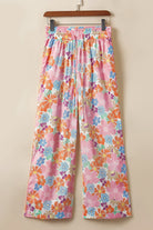 Floral Smocked Waist Loose Pants