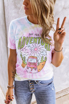 SAY YES TO ADVENTURE Tie-dye Print Tee