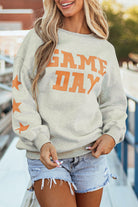 Game Day Graphic Rugby Football Season Sweatshirt