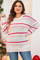 Drop Shoulder Side Split Plus Size Sweater