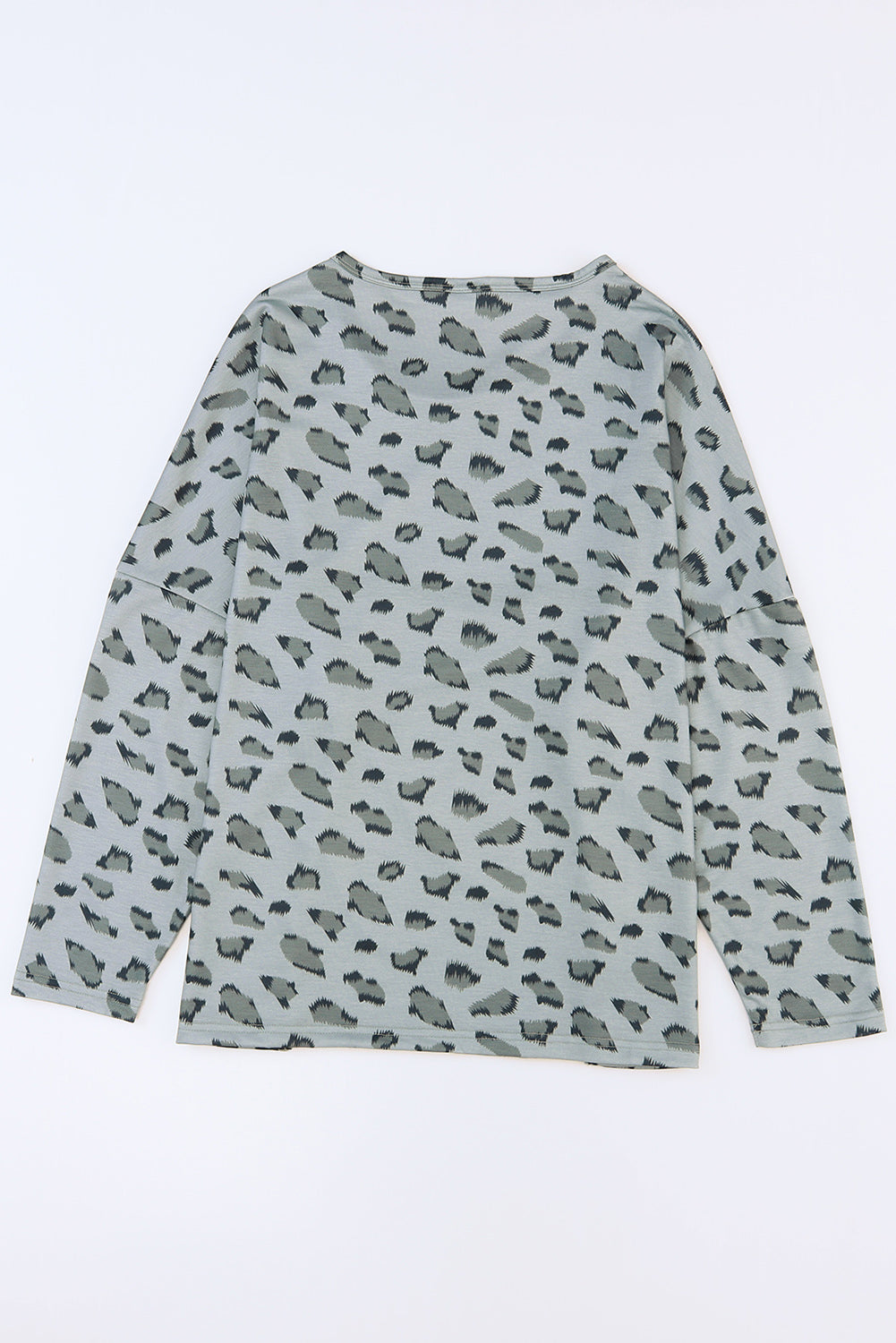 Animal Print Stitching Loose Long Sleeve Top