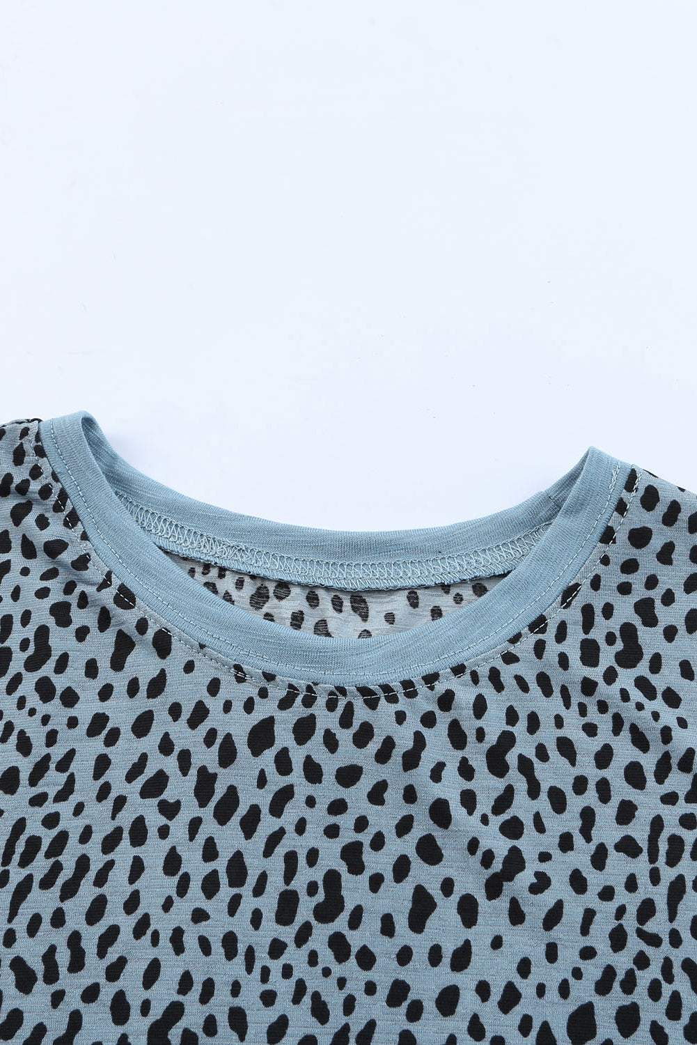 Gray Cheetah Print O-neck Short Sleeve T Shirt