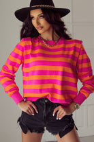 Shoulder Pad Round Neck Sweater