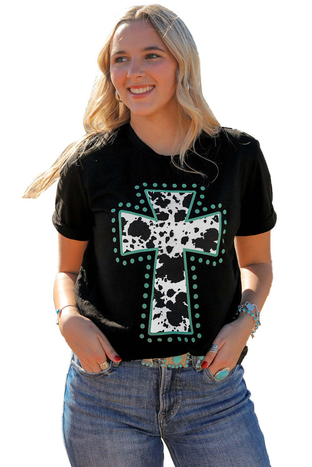 Animal Print Cross Graphic Tee