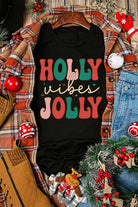 HOLLY JOLLY Vibes Christmas Crew Neck T Shirt