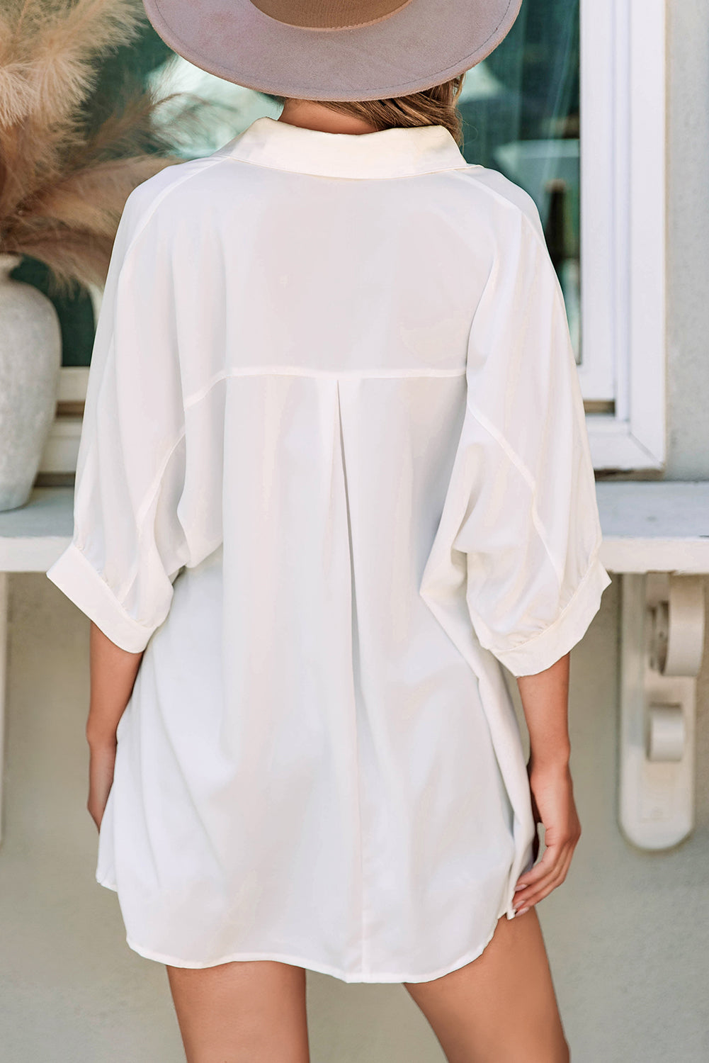 3/4 Puff Sleeve Oversize Shirt