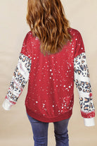 Tie Dye Leopard Drop Shoulder Sweatshirt