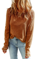 Textured Round Neck Long Sleeve Top