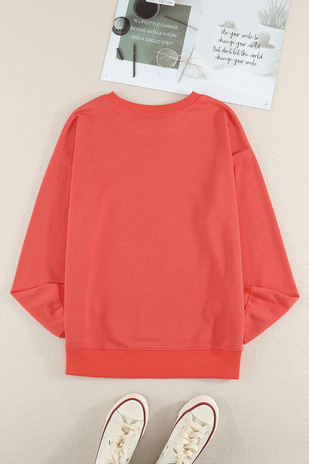 Plain Crew Neck Pullover Sweatshirt