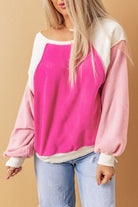 Colorblock Long Sleeve Pullover Fleece Sweatshirt