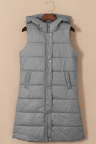 Hooded Long Quilted Vest Coat