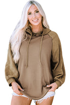 Waffled Expose Seam Drawstring Hoodie