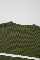 Ribbed Knit Henley Buttons Slim Fit Sweater